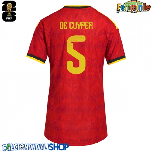 Maglie da calcio Belgio Maxim De Cuyper #5 Prima Maglia Femminile Mondiali 2026  Manica Corta